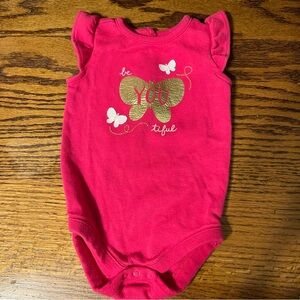 Gymboree Pink Bodysuit with Butterfly Print